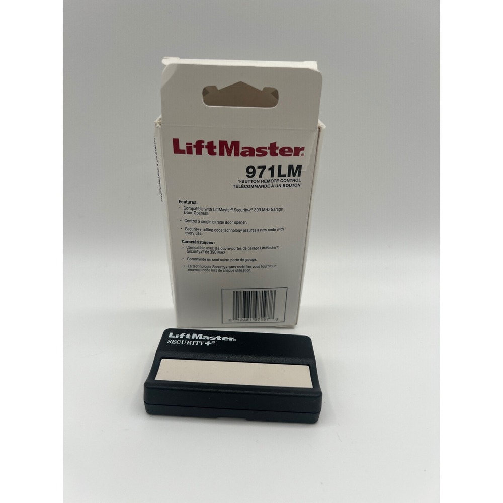 LiftMaster 971LM Security+ 1-Button Garage Door Opener Remote 390MHz Black